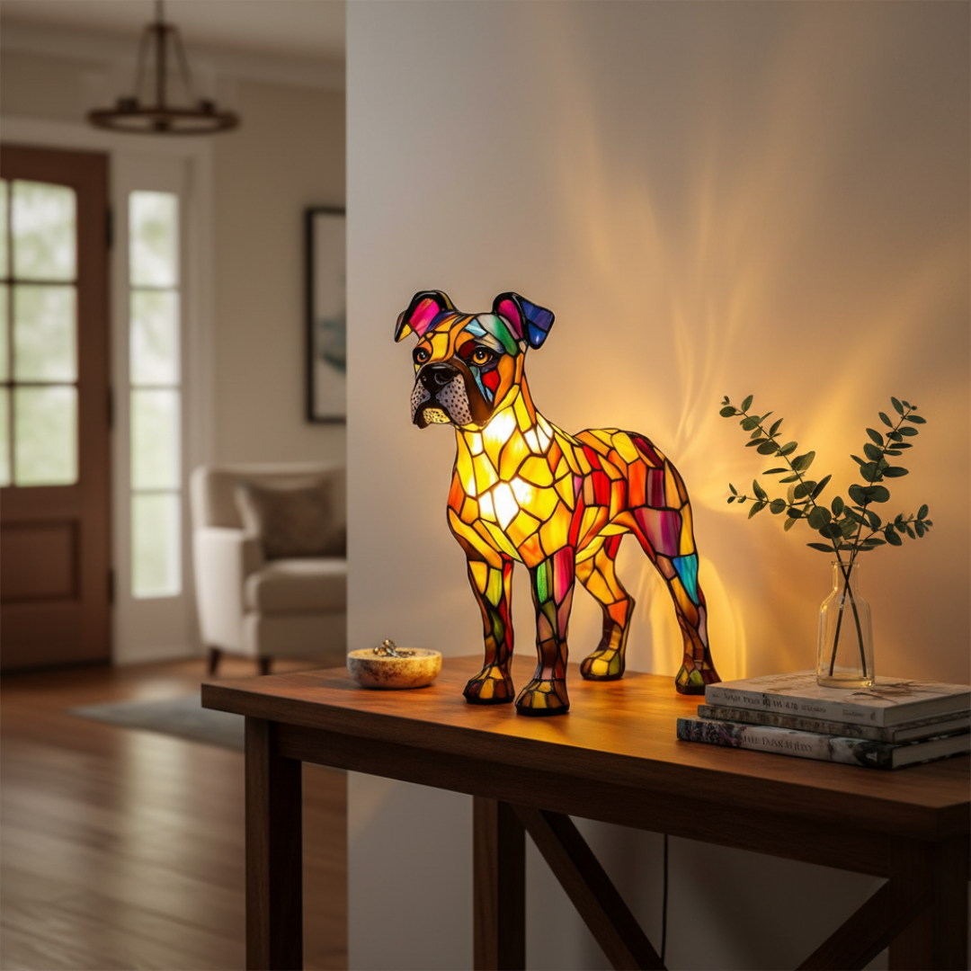 Handgefertigte Lampe – Aurelia – Tender Boxer Glow