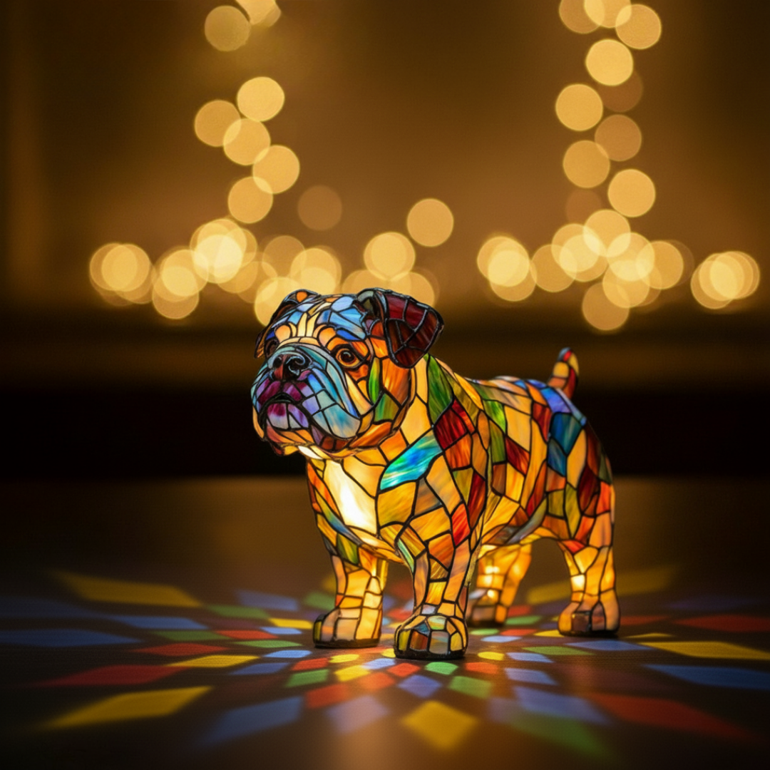 Lampada Artigianale – Bulldog Serenade, Keeper of Warm Hearthlight