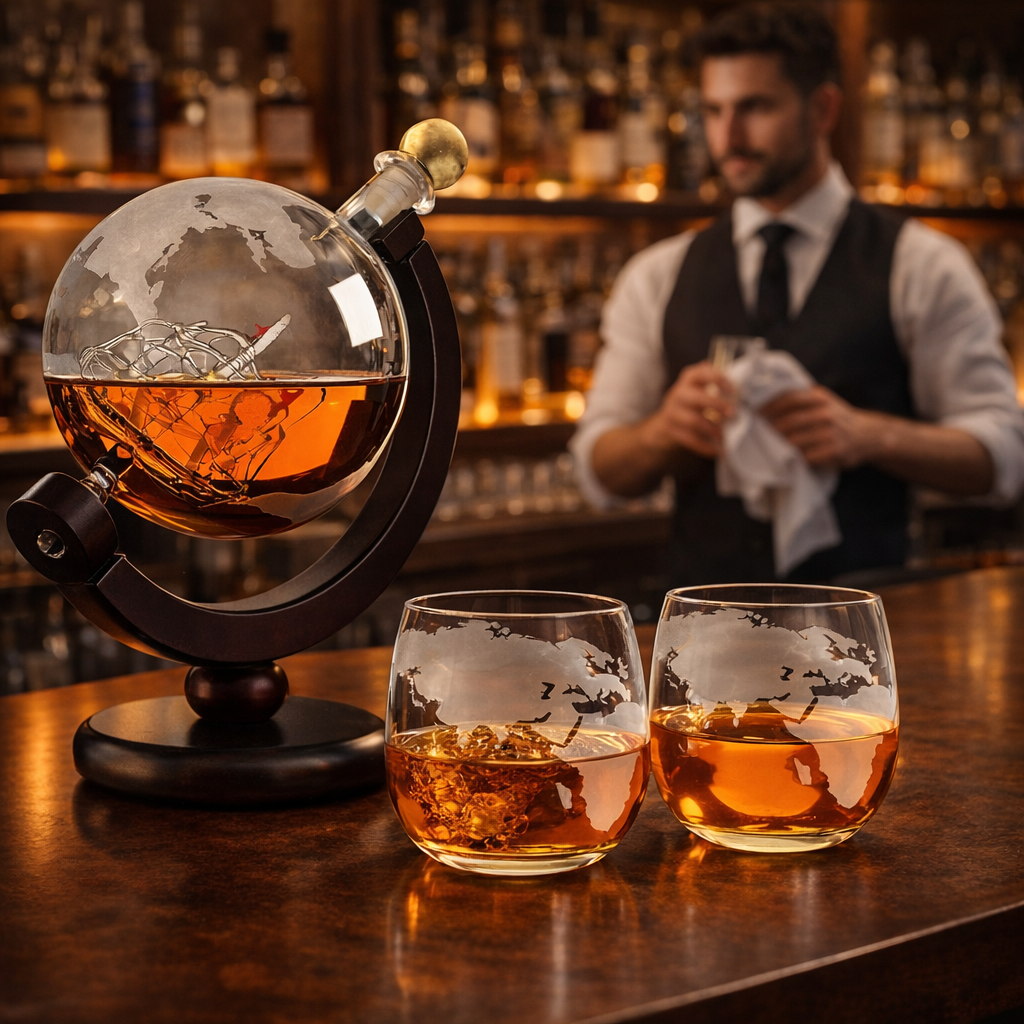Carafe à Whisky Mappemonde - Un Voyage de Style