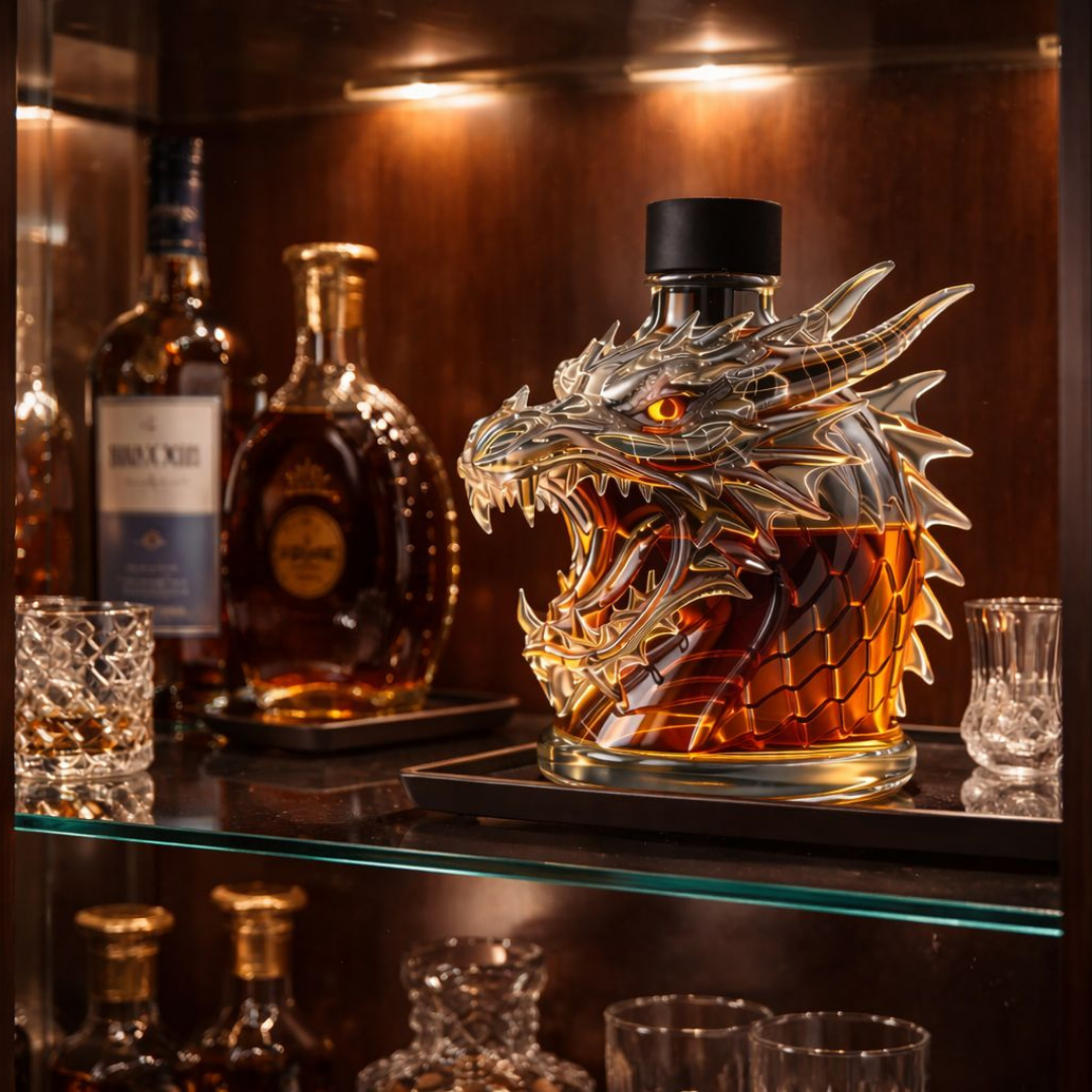 Whiskyflasche "Draak" – Drachenkopf-Design