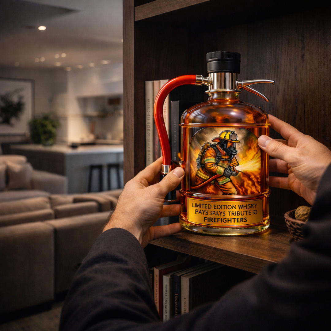 Bouteille Whisky Décorative - Design Extincteur