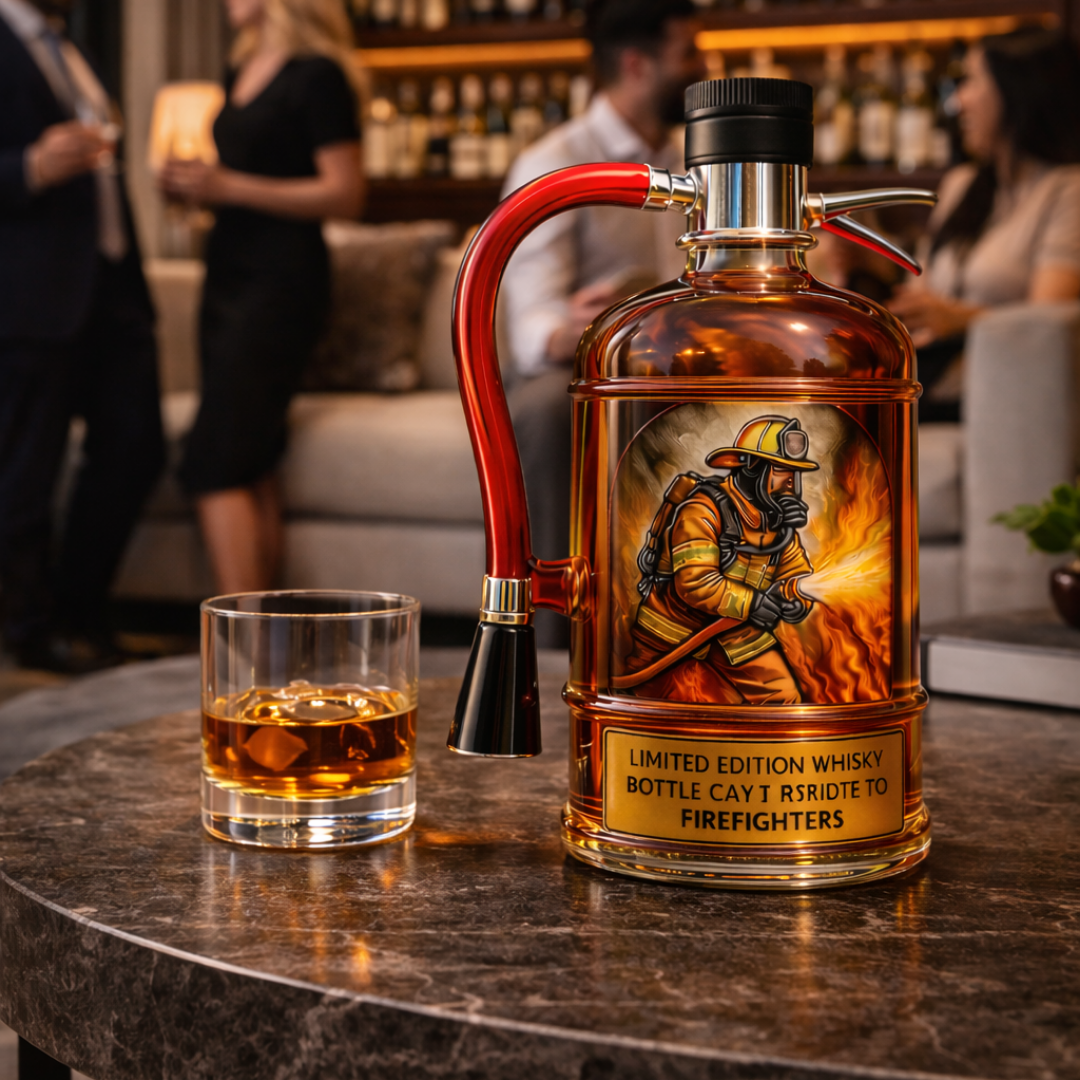 Bouteille Whisky Décorative - Design Extincteur
