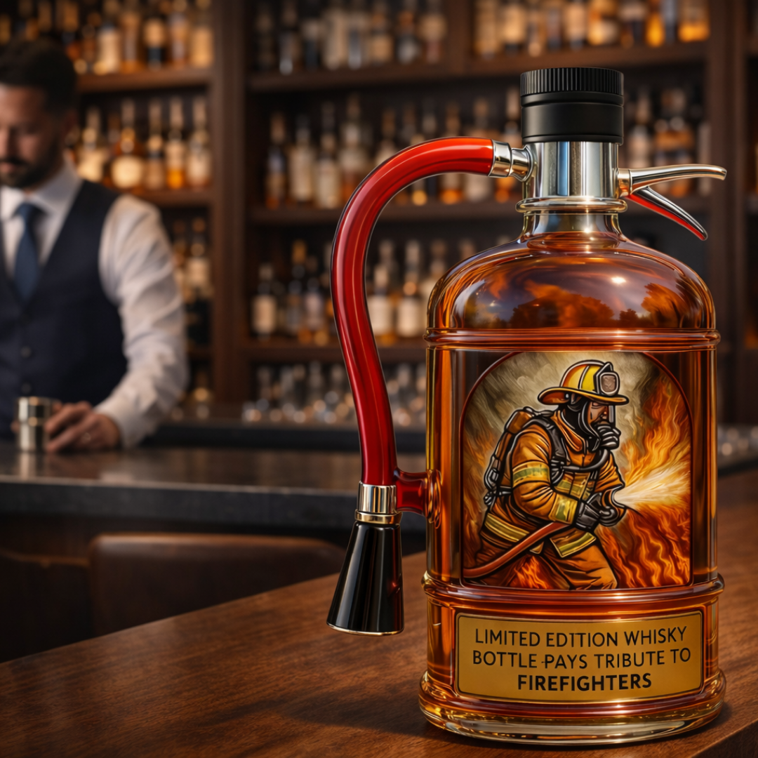 Bouteille Whisky Décorative - Design Extincteur