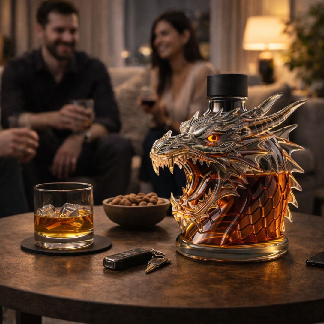 Whiskyflasche "Draak" – Drachenkopf-Design