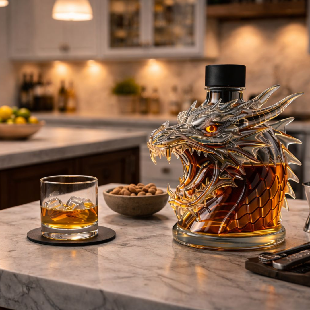 Whiskyflasche "Draak" – Drachenkopf-Design