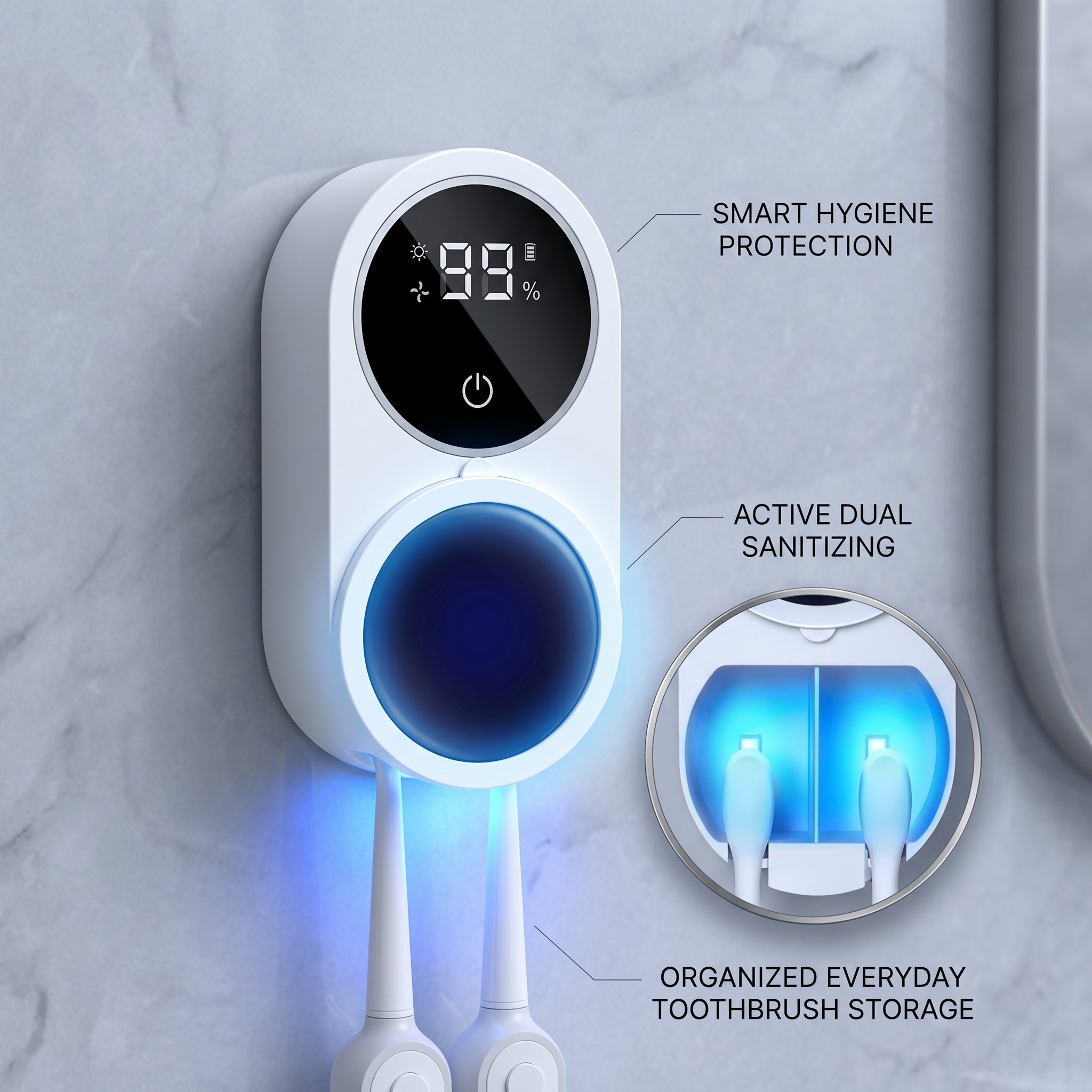 CleanAura™ UV Toothbrush Sanitizer