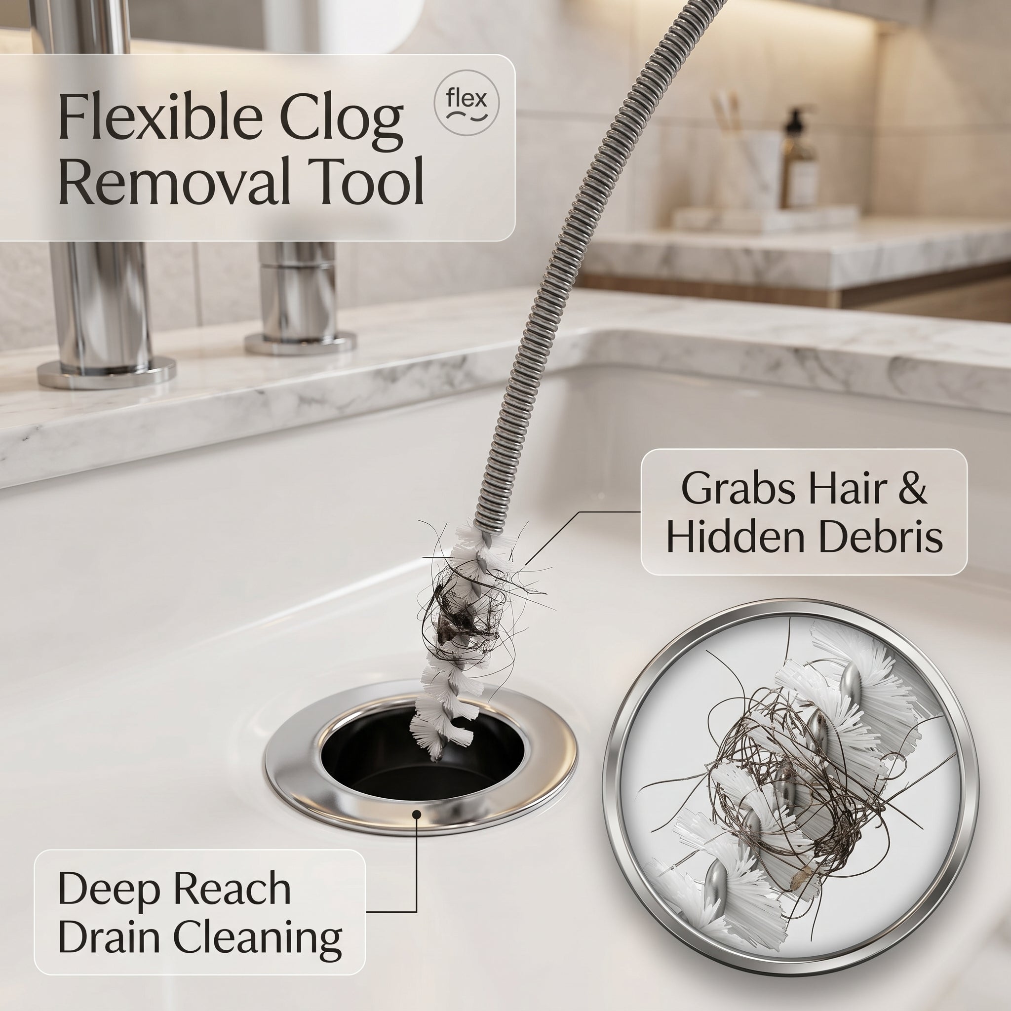 PipeReach™ Flexible Abflussbürste