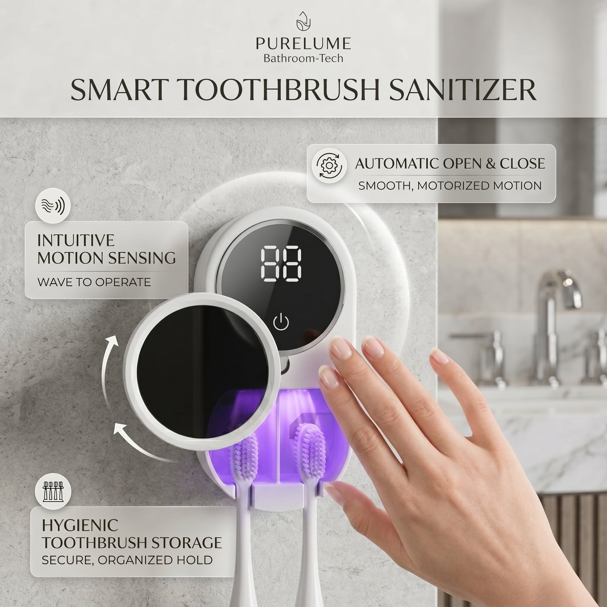 CleanAura™ UV Toothbrush Sanitizer