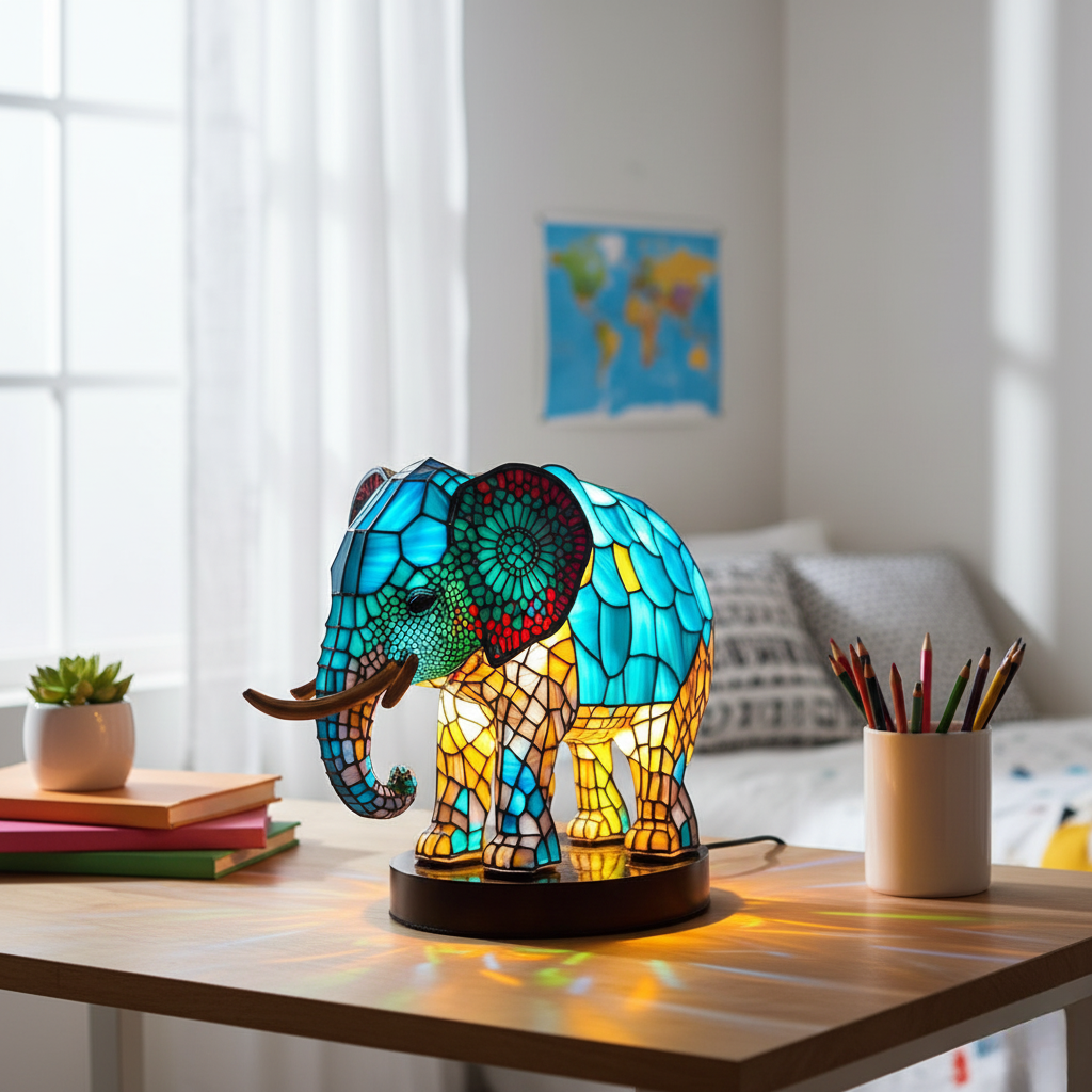 Handgefertigte Lampe – Noa Dazzling Elephant