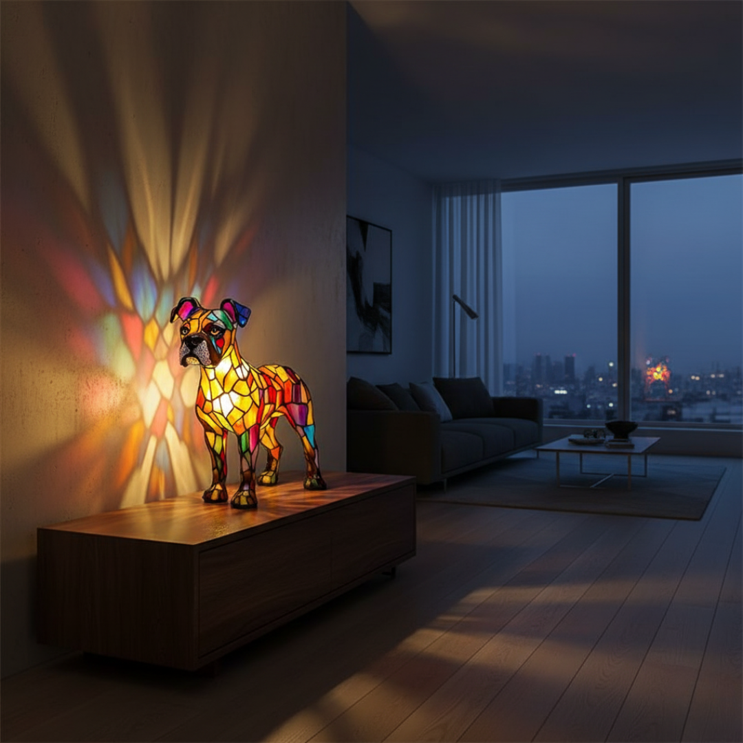 Handgefertigte Lampe – Aurelia – Tender Boxer Glow