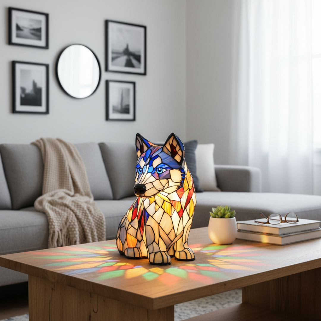 Lampada Artigianale – Aurora, the Gentle Siberian Husky of Eternal Light