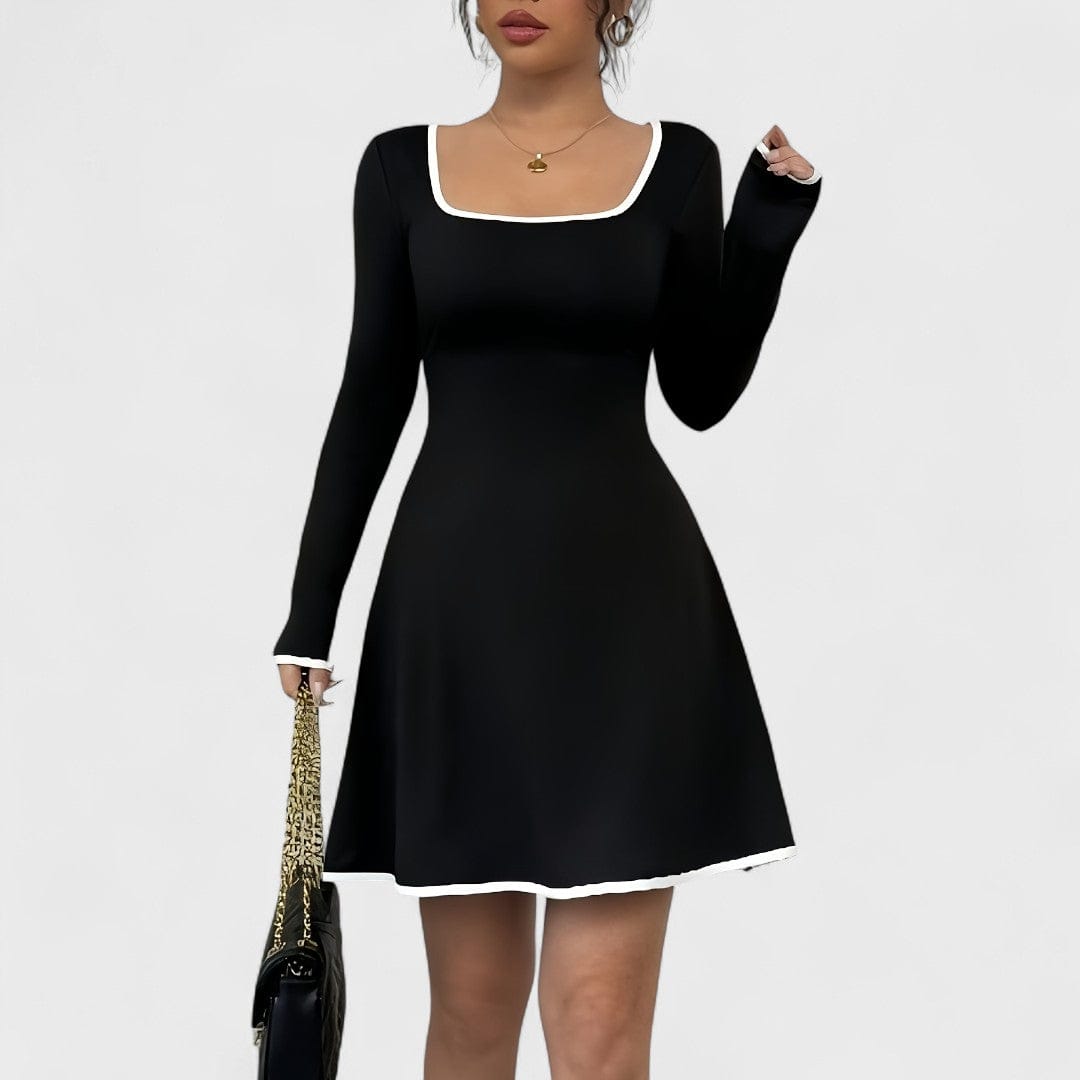 Antonia - Robe Élégante Ligne A à Manches Longues