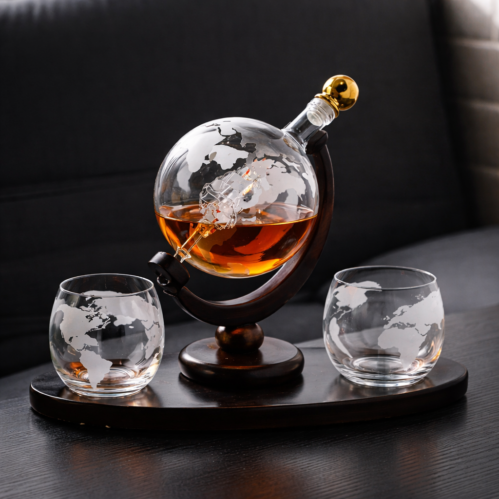 Carafe à Whisky Mappemonde - Un Voyage de Style