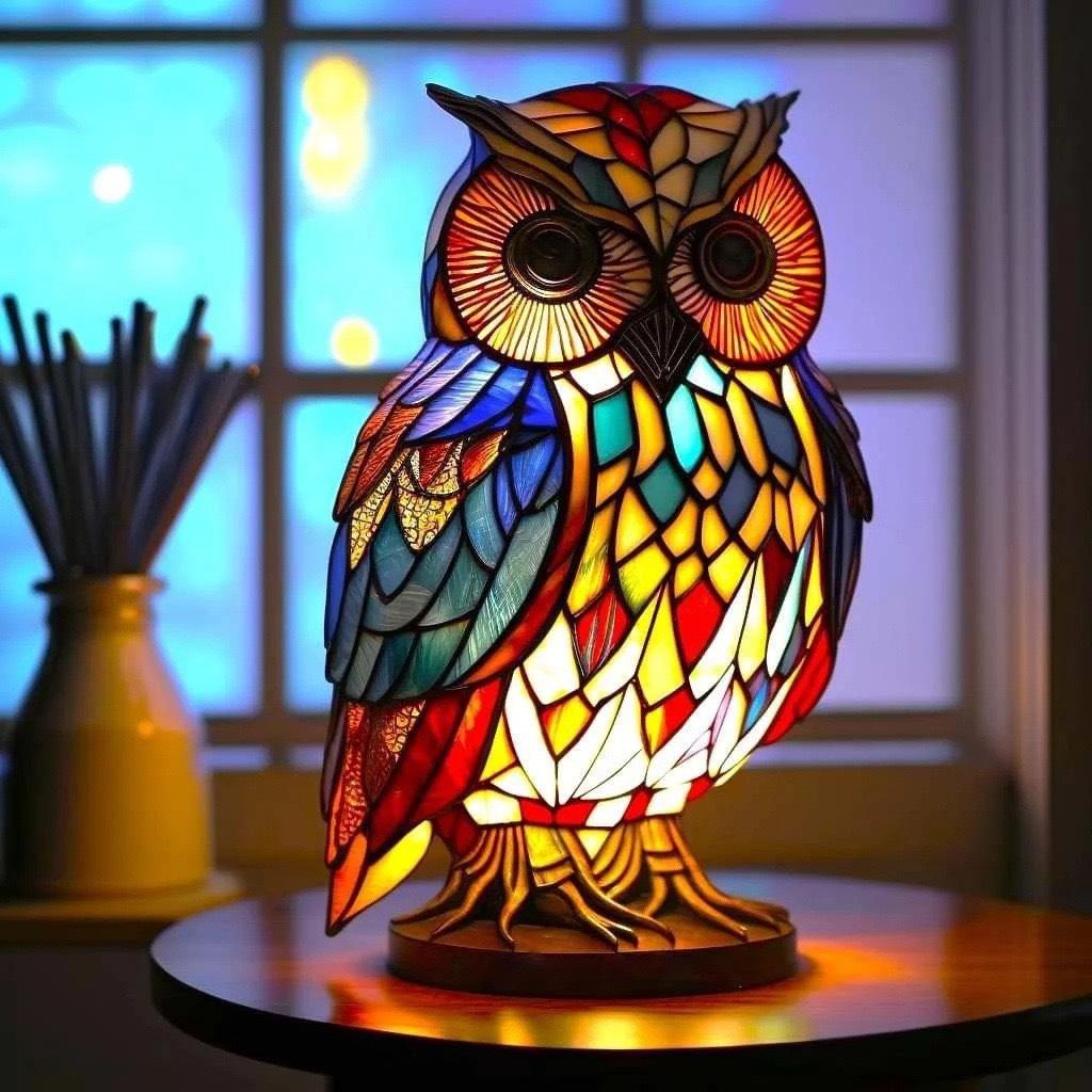 Handgefertigte Lampe – Stilvolle Eule
