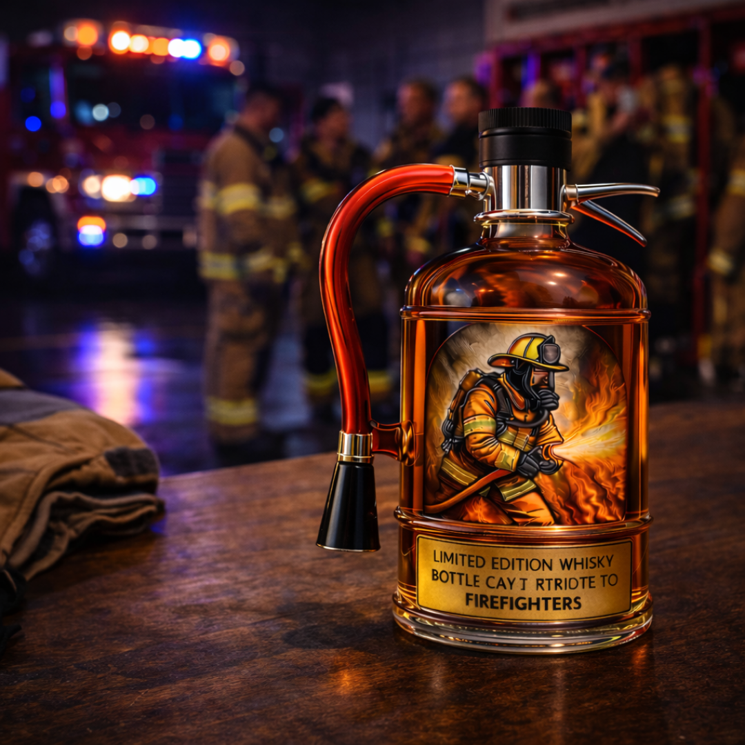 Dekorative Whiskyflasche – Feuerlöscher-Design