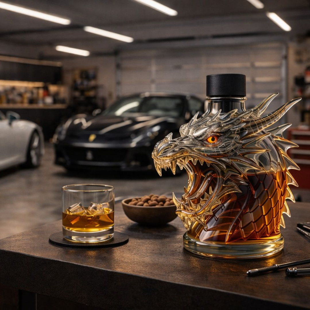 Whiskyflasche "Draak" – Drachenkopf-Design