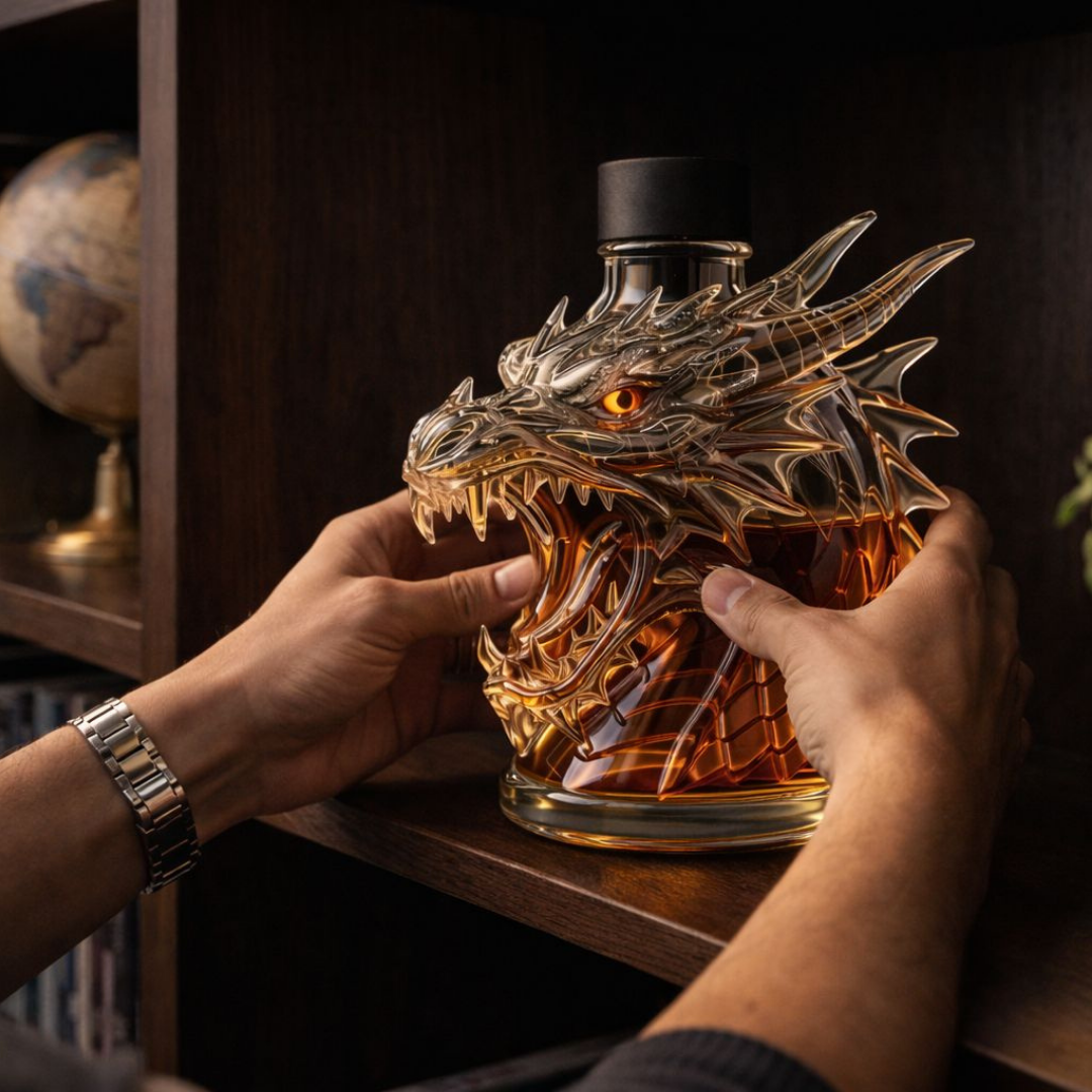 Whiskyflasche "Draak" – Drachenkopf-Design